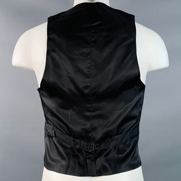 BAND OF OUTSIDERS Size 34 Black Wool Mohair Twill Shawl Vest - Picture 4 of 7